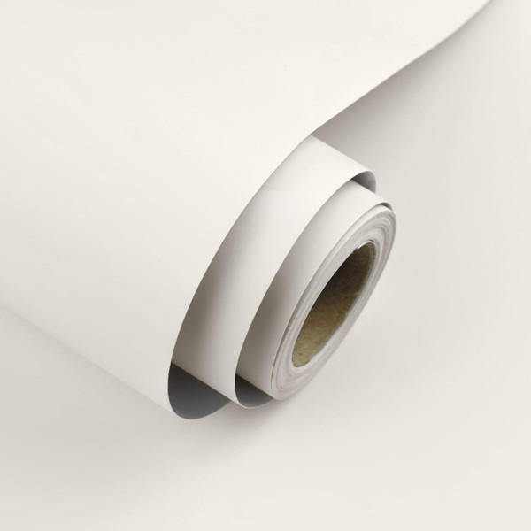 Uooar Cream Peel and Stick Wallpaper 15.7"x393" Solid Colour Contact Paper Modern Removable Self-Adhesive Vinyl Wallpaper for Room Walls Shelf Countertops Cabinets