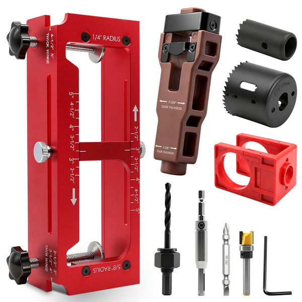 Vorhixa Door Hinge Jig, Door Lock Installation Kit, Door Latch Mortise Tool