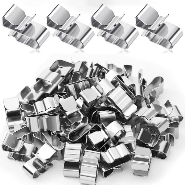 altivox 304 Stainless Steel Trailer Wire Clips 50 Pcs, Solar Panel Wire Clips Metal Wire Clamps for PV Wiring Boat Cable, Boat Trailer
