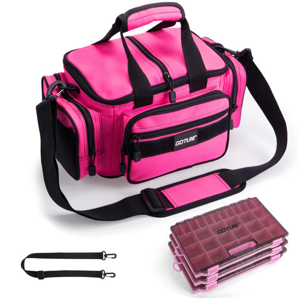 Goture Fishing Tackle Bag with 3 3600 Tackle Boxes, Gear Storage