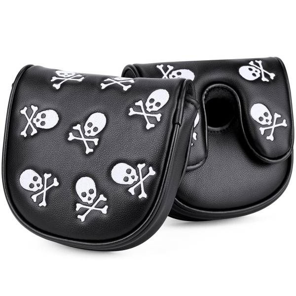 Gbourly Embroidery Skeleton Skull Golf Club DF3 Mallet Putter Head Cover