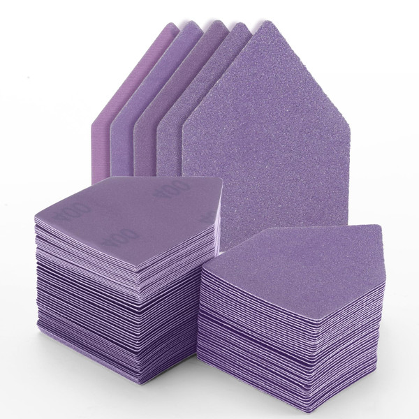 POLIWELL Triangle Sanding Sheets 100PCS 3.5x2.5in Ceramic Alumina