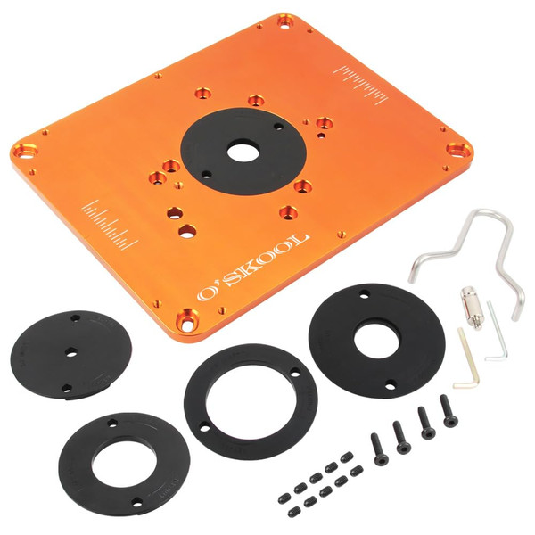 O'SKOOL Precision Aluminum Router Table Insert Plate, RTS02A