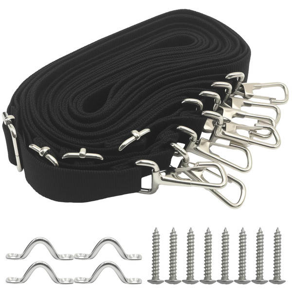 AXGSRV 4 PCS Adjustable Bimini Top Straps, 28-60 Inch Heavy-Duty Marine Grade Straps, Easy Install Boat Canopy Accessories for Pontoon and Fishing Boats