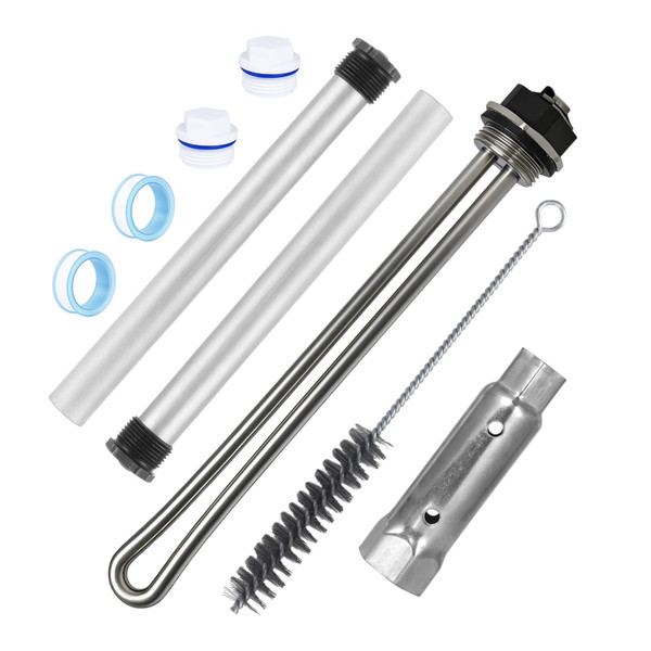 RV Water Heater Kit (9Pcs) - 520789 Heating Element + 2 Anode Rods (9.25", 3/4" NPT) | Compatible with Suburban (520900/SW6DE/SW10DE/SW12DE), Atwood | Includes Wrench & Tape (Model 9)