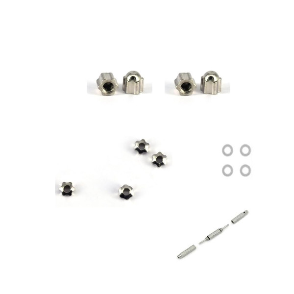 Rimless Glasses Diamond Head Silver Torx Screws Washer Nut Cap Screwdriver