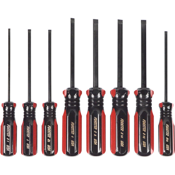 Forster Products 8-Piece Gunsmith Screwdriver Set, Hollow Ground Tips with Square Faces, Single Piece Construction, with a Durable Storage Pouch