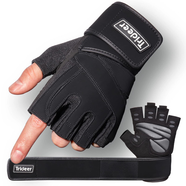 Trideer Weight Lifting Gloves for Men, Workout Gloves with Wrist Support
