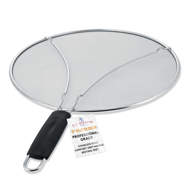 U.S. Kitchen Supply Stainless Steel Splatter Guard 13" Fine Mesh Cover