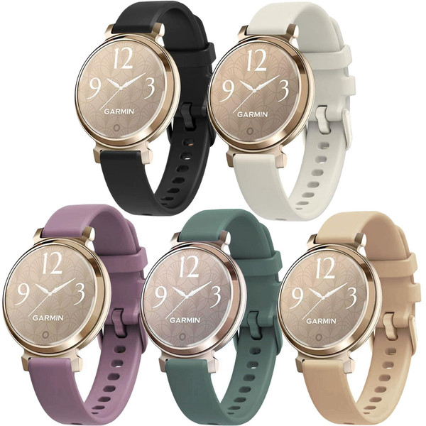 ZOCOVIN 5 Pack Silicone Watch Band Compatible with Garmin Lily 2 / Lily 2 Active, Quick Release Soft Sport Straps Replacement for Garmin Lily 2 Women
