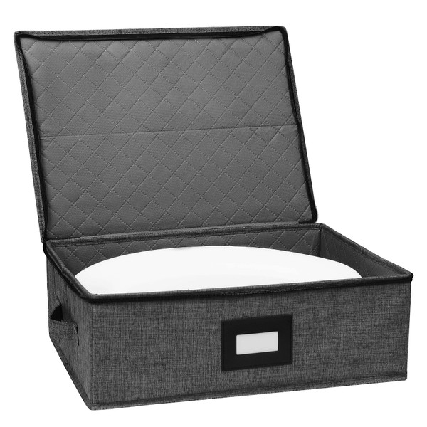 Gowee China Storage Containers, Platter Storage for Dinnerware Transport