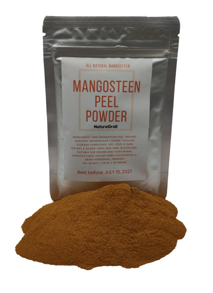 Mangosteen Peel Powder - Made from 100% Garcinia Mangostana Rind, Dried and Ground - Net weight: 1.76oz/50g