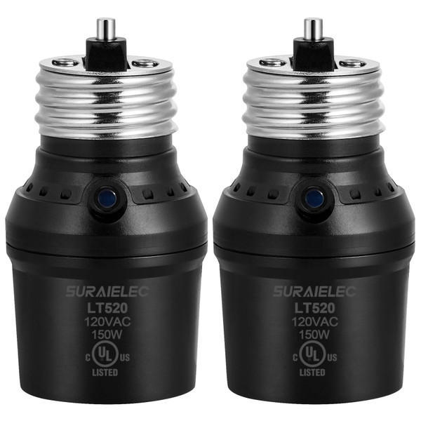 SURAIELEC Light Sensor Socket, 360° Sensor Rotation, 2 Pack, UL Listed