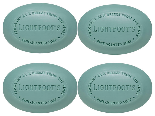 Perdy Good Lightfoot's Pine Soap for Men (Set of 4 Bars) All Natural Pine Scented Mens Athletic Soap for Body or Hands