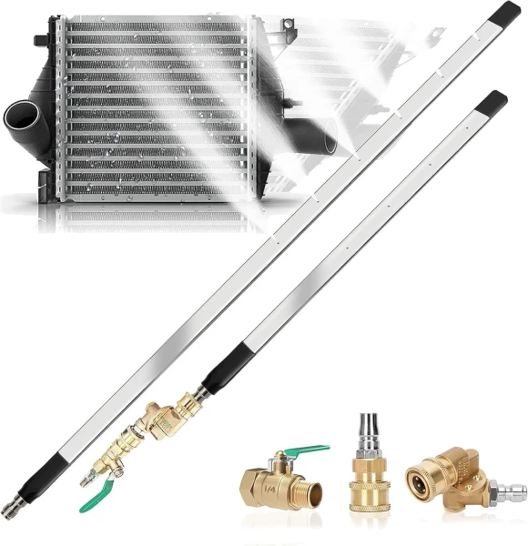 47" & 24" Radiator Cleaning Wand 2-Piece Set - 4500 PSI Stainless Steel Dual Wat