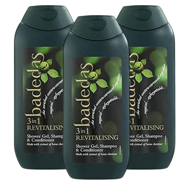 Badedas 3 in 1 Revitalising Shower Gel, Shampoo & Conditioner 200ml | Multipack | Pick a Bundle of 3 or 6 Packs