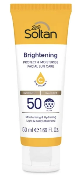 Soltan Brightening Protect & Moisturise Facial Sun Care SPF50 50ml