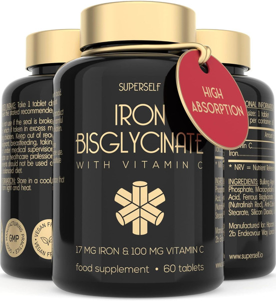 Gentle Iron Tablets 17mg with Vitamin C for Energy, Tiredness and Fatigue