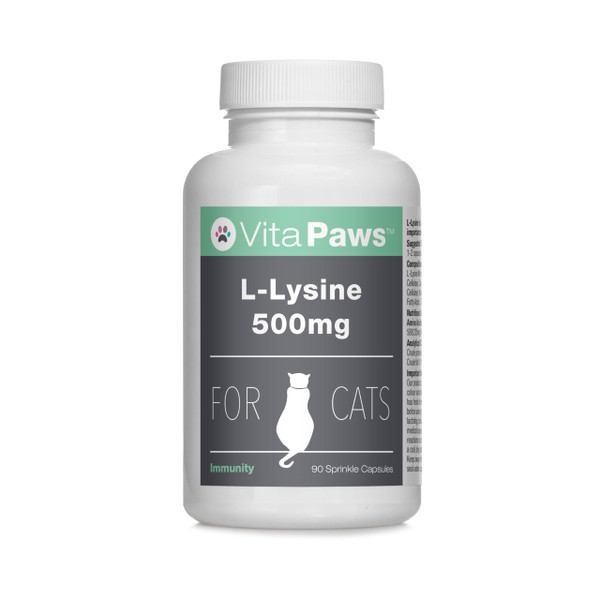 VitaPaws L-Lysine 500mg for Cats | 90 Sprinkle Capsules
