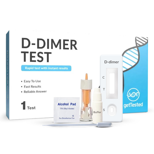 GetTested D-Dimer Test Kit, At-Home Blood Clot Risk Screening, Rapid Results in 10 Minutes, Simple Sample Collection, Accurate, Convenient, and Easy to Use