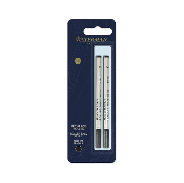 Waterman Rollerball Pen Refill | Fine Point | Black Ink | 2 Count