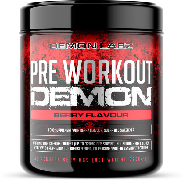 Pre Workout Demon - Pre Workout Powder, Creatine (Berry, 360g)