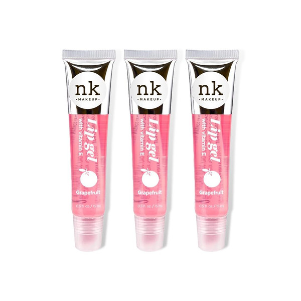 nickaknewyork NK lip gloss gel 15ml Vitamin E, Shiny, Nourishes, Lip gel (Grapefruit, Pack Of 3)
