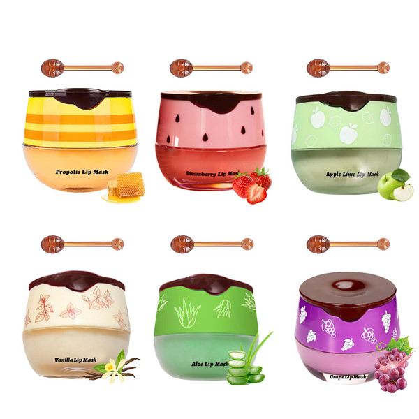 Colaren 6 PCS Honey Lip Balm, Honey Bee Balm UK Lips for Moisturizing Preventing Dry Cracked