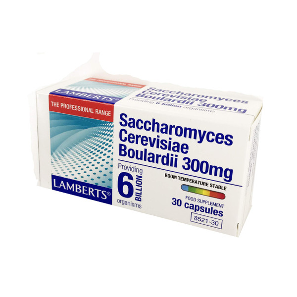 Lamberts Saccharomyces Boulardii 300mg – 6 Billion Live Organisms per Capsule – Gut Flora Support – 30 Vegan Capsules