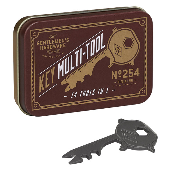 Gentleman's Hardware 14-in-1 Key Multi-Tool, Titanium, GEN254, 3.2 x 6.2 x 0.2 cm
