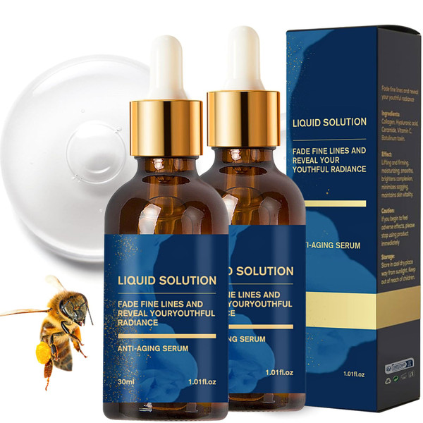 2PC Ola-vita Liquid Boto-x Serum, Liquid Solution Anti Aging Serum with Aloe, Vitamin C Serum, Instant Face Tightening & Reduce Wrinkles, Boost Collagen, Plump Skin, Vegan & Sensitive Skin UK