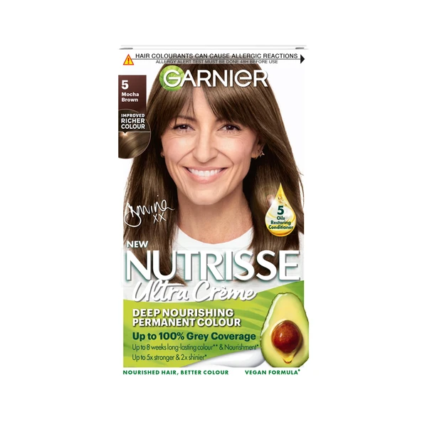 Garnier Nutrisse Ultra Crème Permanent Nourishing Hair Dye, 5 Mocha Brown