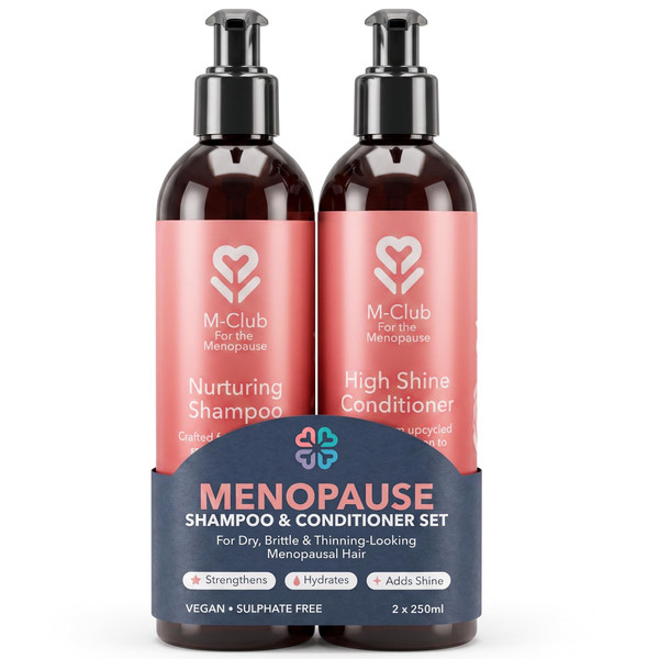 M-Club Menopause Shampoo and Conditioner Set for Menopausal Hair, 2 x 250ml