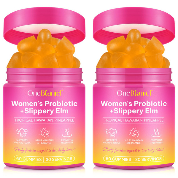 Probiotics for Women Gummies with Slippery Elm Feminine Balance Gummies for Women Vaginal Probiotics with Prebiotics & Lactobacillus Probiotic Blend Vaginal Odor & Vaginal Flora