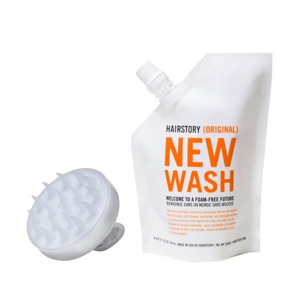 Hairstory New Wash Original, Cleansing Cream for All Hair Types, Shampoo & Conditioner Alternative, Promotes Scalp Health, Nourishes & Protects, 8oz