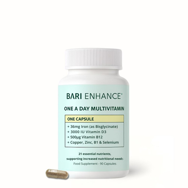 3 Month Supply - Bariatric Multivitamin with Iron 36mg | One A Day Bariatric Vitamins for Gastric Bypass and Gastric Sleeve | ADEK Vitamins Bariatric Vitamin D and B12 | 90 Easy to Swallow Capsules