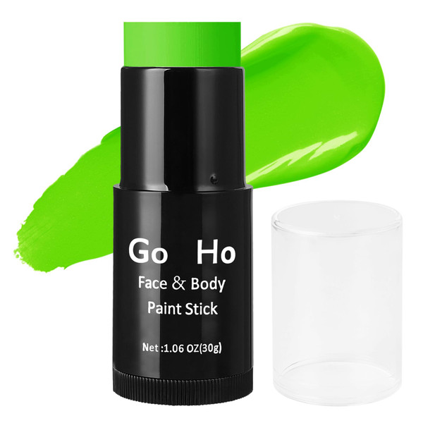 Go Ho Cream-Blendable Light Green Face Paint Stick (1.06 Oz),Light Green Full-coverage Body Paint Stick for Halloween Costumes Cosplay SFX Makeup,Waterproof