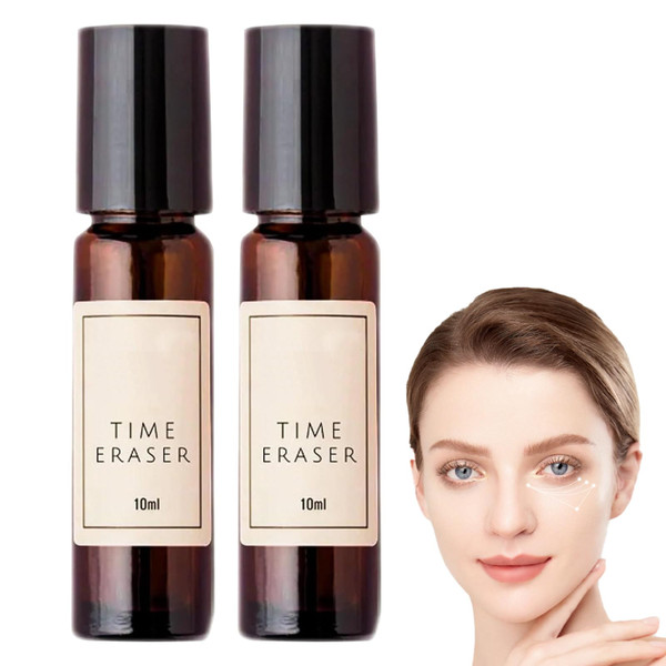 2 PCS Zendi Time Eraser Rollerball Castor Oil Eye Roller Castor Oil and Frankincense Roller Ball Natural Ingredients Smooth Fine Lines,for Eyes Bags Under Eyes Wrinkles(10ml)