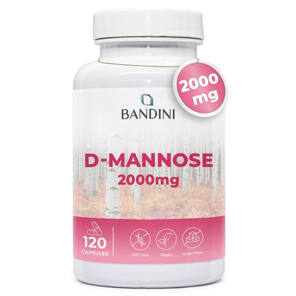 Bandini® D-Mannose for Cystitis 2000 mg - High Strength - 120 Capsules