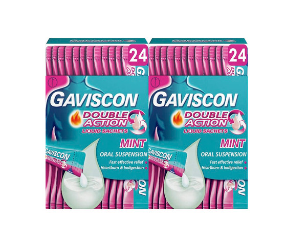 Gaviscon Double Action Mint Flavour Sachets, 48 x 10ml