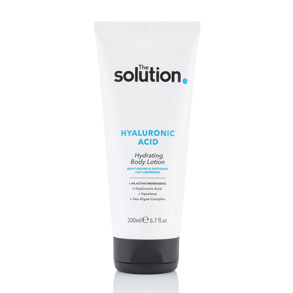 The Solution Hyaluronic Acid Hydrating Body Lotion (200ml). Hyaluronic Acid Moisturiser with Sea Algae Complex, Night Moisturiser, Day Cream for Body, Vegan & Cruelty Free Womens Moisturiser