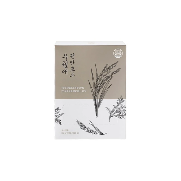 Woowooae Grain Enzyme 100 Packets Comfortable Fermentation Large Capacity Digestive Enzyme Rice Flour Flavor (100 Packets / 우월애 곡물효소 100포 편안 발효 대용량 소화 효소 미숫가루맛 (100포X1BOX), 100개, 3g