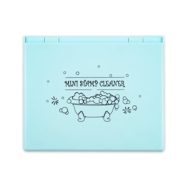 Stamp Scrubber for Stamps,Dual-Sided Stamp Cleaning Pad with Synthetic Bristles,Stamping Tool Cleaning Cling & Foam & Clear & Rubber Stamps 5.9x4.8inch(Blue)