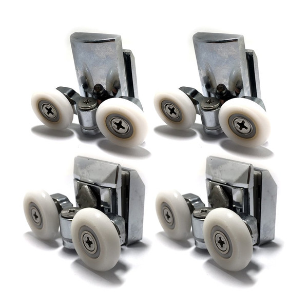 Zinc Alloy Shower Door Runners 23mm Twin Shower Door Rollers 2top 2bottom 4pcs