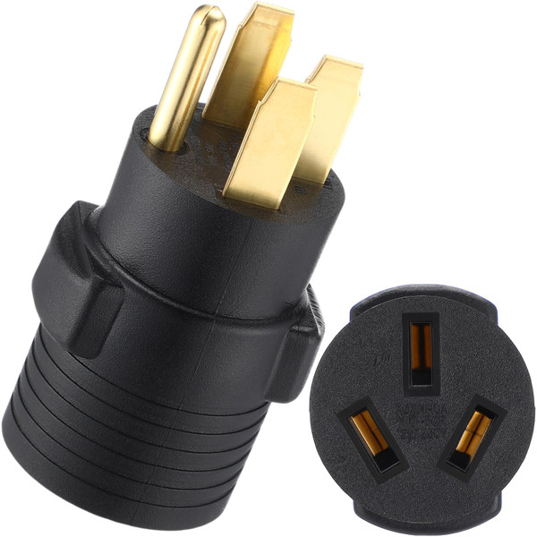 Kanayu - 50 Amp Stove Adapter Compatible with NEMA 14-50P to 10-50R, Generator 4 Prong RV 14-50P Male to 3 Prong Stove, 10-50R Oven Adapter, 10-50R Wire Connector