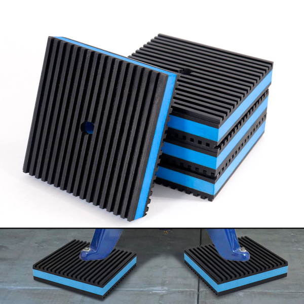 LBG Products Anti Vibration Pads,4" X 4" X 7/8" Heavy Duty Blue EVA Rubber Anti Vibration Isolation Pad for Air Compressor,Washer and Dryer,HVAC,Treadmills,Air Conditioner Accessories,Pack of 4
