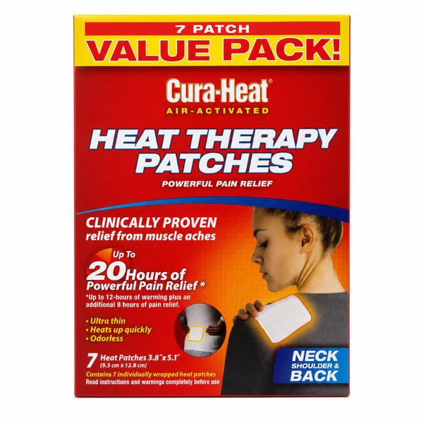 Cura-Heat Heat Therapy Patches, Air Activated, Neck Shoulder & Back, Value Pack 7 Heat Patches