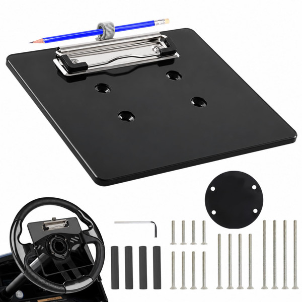 MOSNAI Golf Cart Steering Wheel Scorecard Holder with Pencil Holder & Clip Fit for Club Car DS & Precedent EZGO TXT & RXV Yamaha Golf Carts