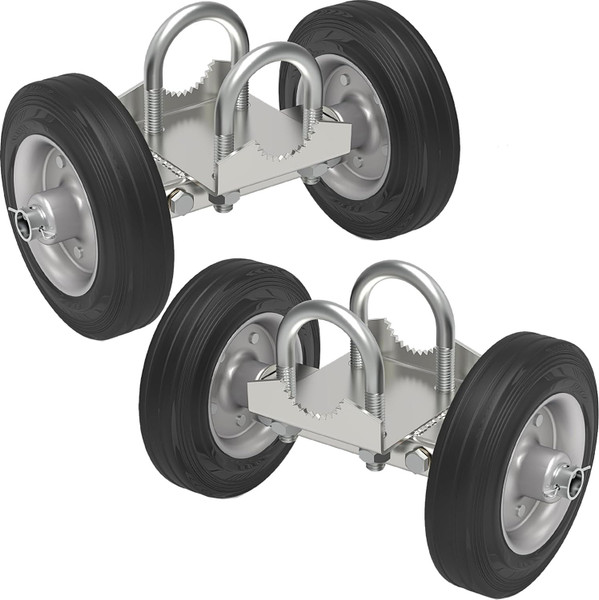 Fengone 6" Rolling Gate Wheel for Chain Link Fence Rolling Sliding Gates Heavy-Duty Steel Rolling Gate with 2 Rubber Wheels for Metal Tube Gates and Driveway Gates 2pack