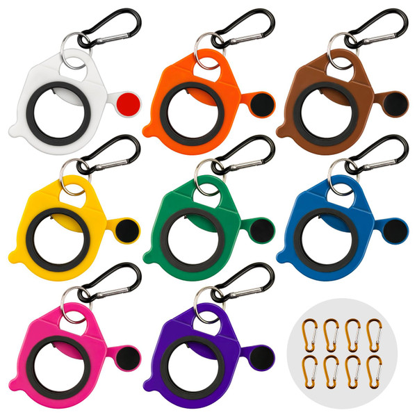 LYNCSEDAR Cable Tie Holder, 8-Pack Assorted Colors Reusable Zip Tie Holder, No.5 Carabiner, ABS Plastic, Outdoor Use, Heavy Duty Ziptie Organizer Clip for Electrician Tool Belt Wrap Storage Mount